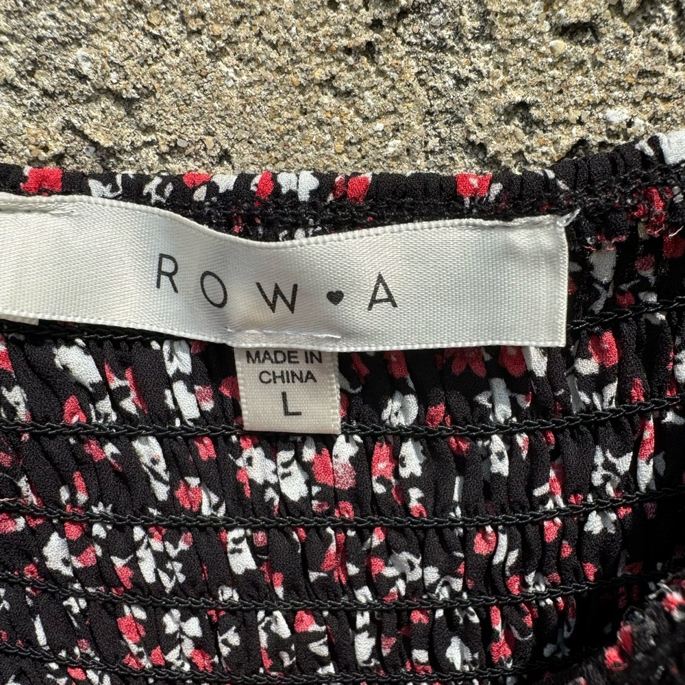 Row A Floral Shirred Mini Dress‎ Size L - Picture 4 of 4